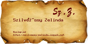 Szilvássy Zelinda névjegykártya